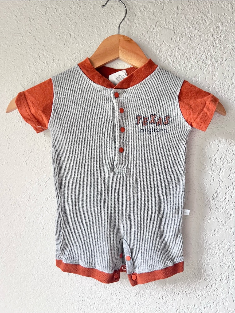 Vintage Third Street Sportswear Waffle Knit Texas Longhorns One Piece Sz 12M